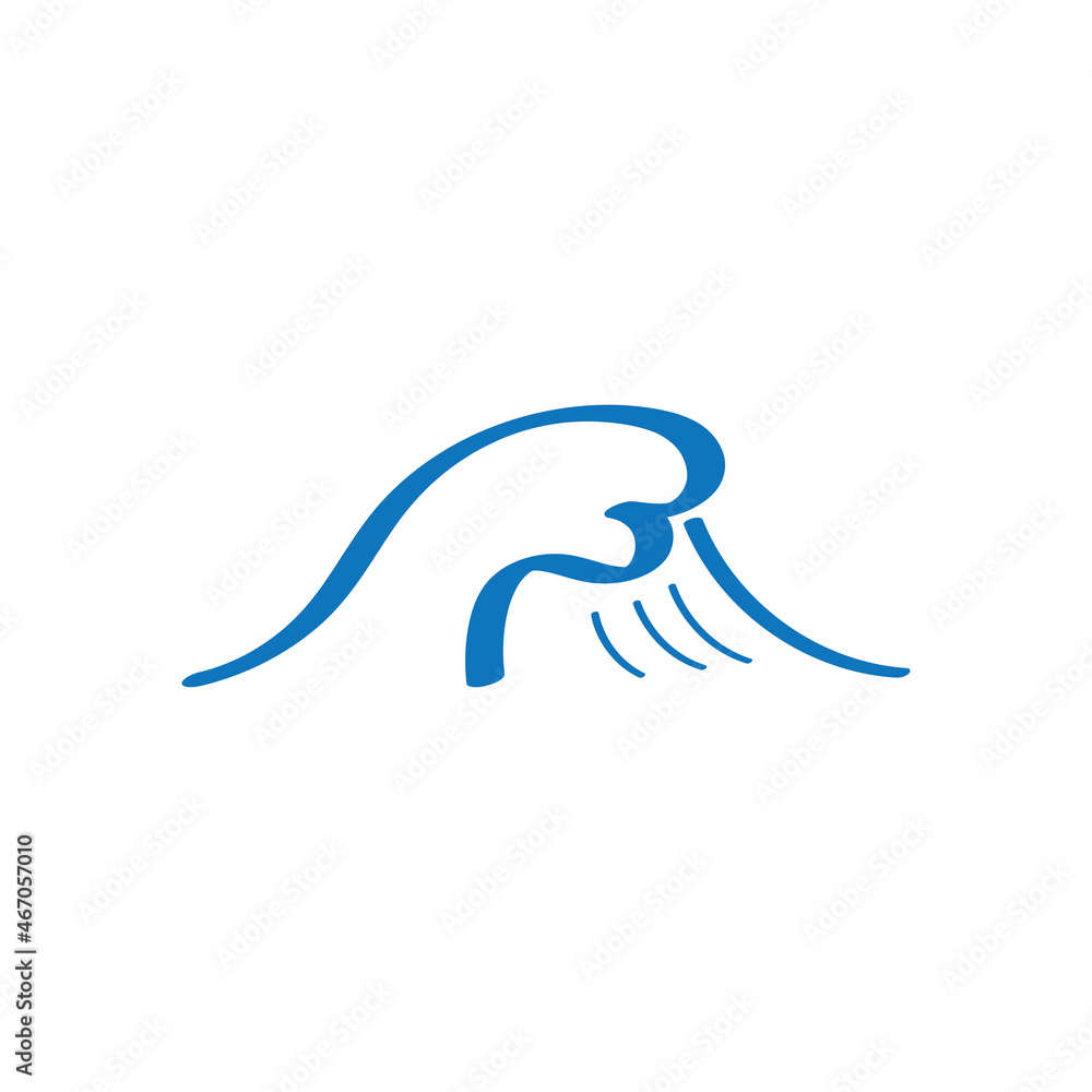 Obraz premium Water wave icon vector