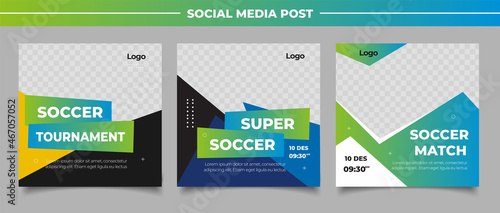 Tournament school of soccer poster template