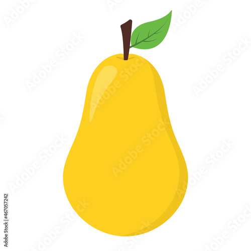 Cute pear fruits cartoon clip art icon in vector design