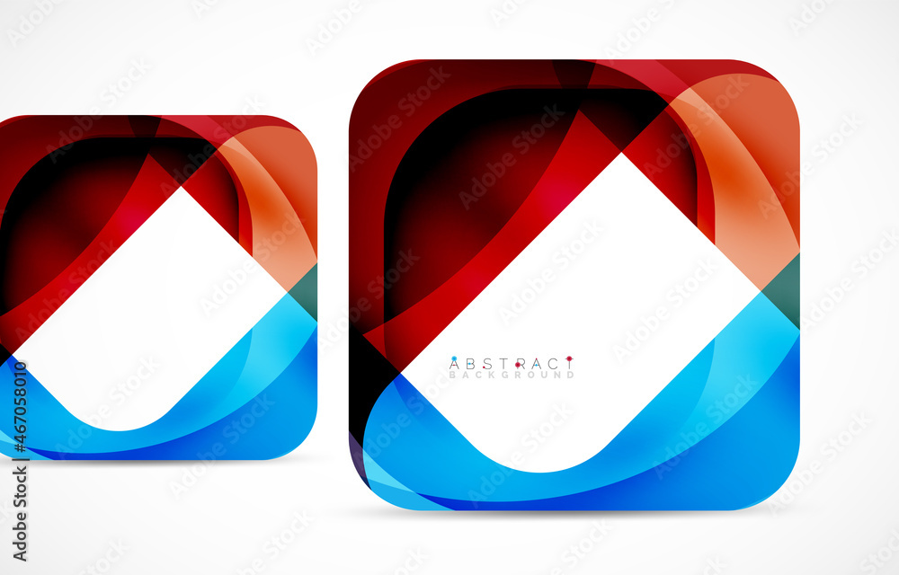 Minimal background. Abstract square shape with round corners created with wavy forms. Vector Illustration For Wallpaper, Banner, Background, Landing Page Minimal background. Abstract square shape with round corners created with wavy forms. Vector Illustration For Wallpaper, Banner, Background, Landing Page