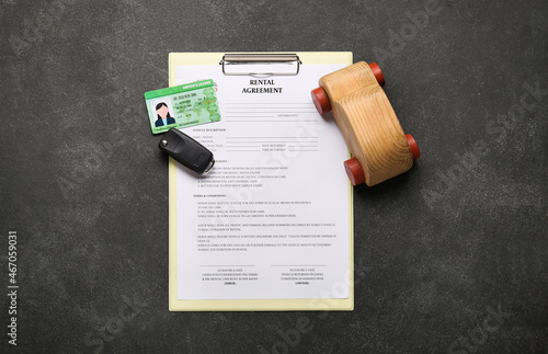 Clipboard with rental agree...