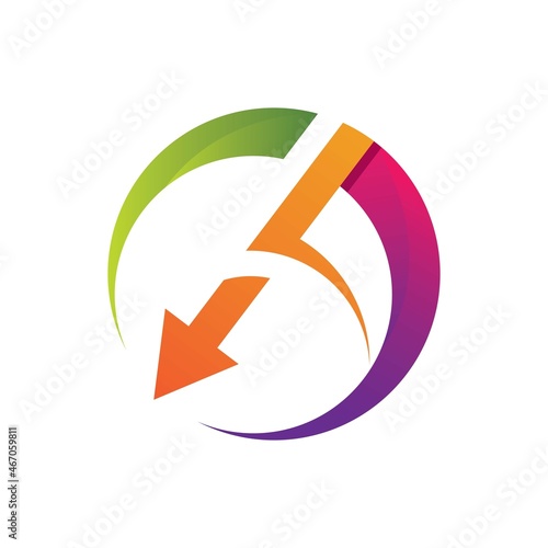 Arrows with letter a logo