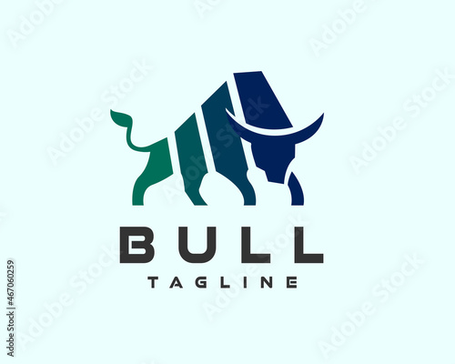 abstract angry bull logo template illustration