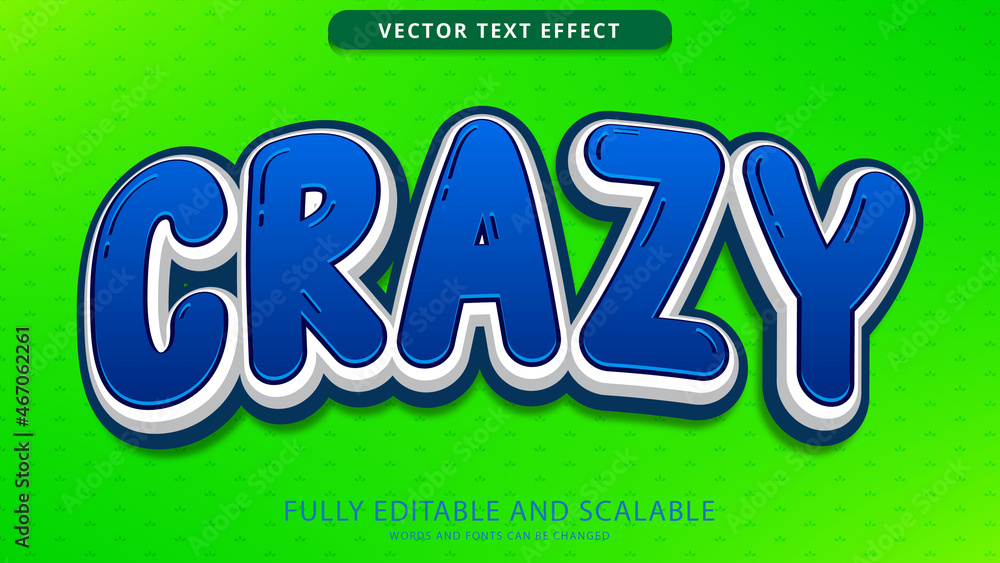 crazy text effect editable eps file