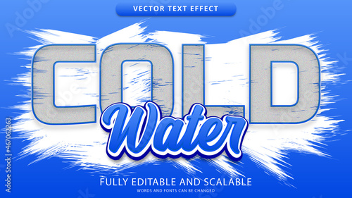 cold water text effect editable eps file