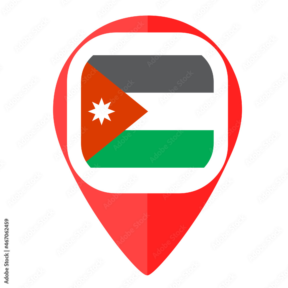 Fototapeta premium Jordan flag ping marker pointer map