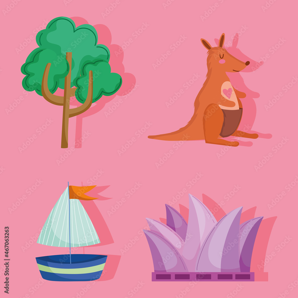 Fototapeta premium australia icons set