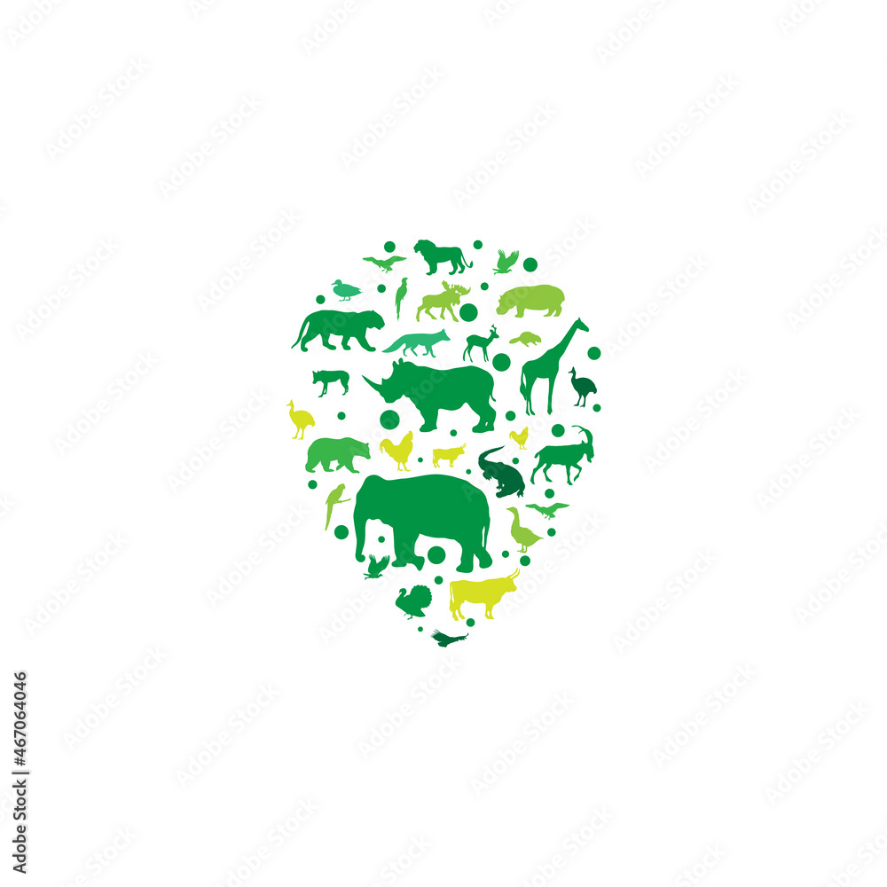 animal zoo abstract location logo vector symbol icon illustration design animal zoo abstract location logo vector symbol icon illustration design