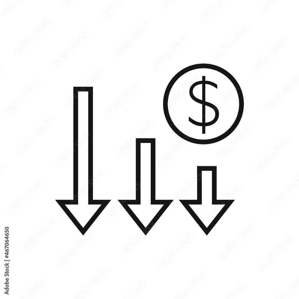 Financial risk icon benefit reduce dollar reduction cost vector illustration Financial risk icon benefit reduce dollar reduction cost vector illustration