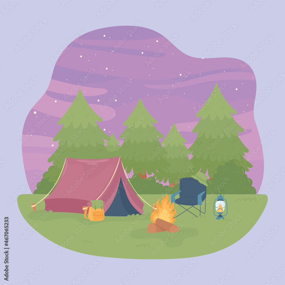 Fototapeta premium camping land and tent