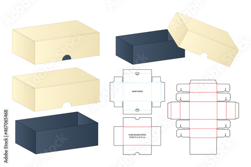 Box packaging die cut template design. 3d mock-up