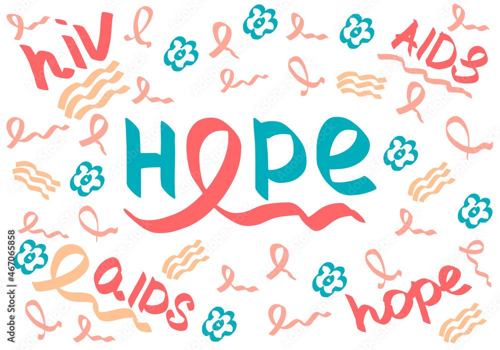World AIDS day banner in doodle style on white background. Red ribbon hope symbol for people awareness campaign, patient support, emblem, madical conference or other use. Vector illustration. World AIDS day banner in doodle style on white background. Red ribbon hope symbol for people awareness campaign, patient support, emblem, madical conference or other use. Vector illustration.