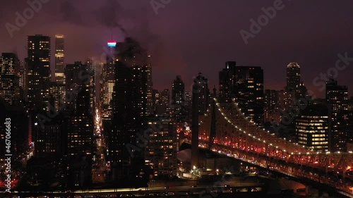 Midtown New York City and the Queensboro 59th Street Bridge at twilight photo