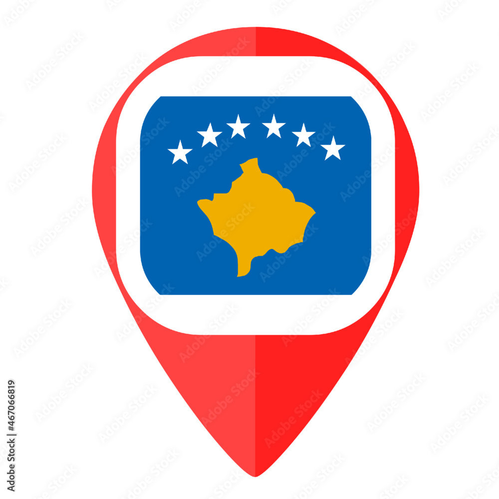 Kosovo flag ping marker pointer map Kosovo flag ping marker pointer map