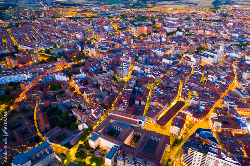 Aerial view of Valladolid at twilight. Spain