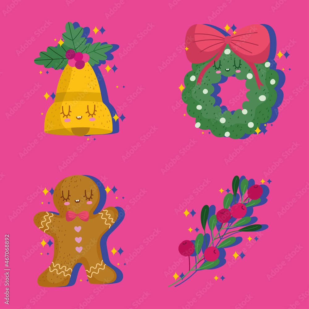 Naklejka premium icons christmas festive