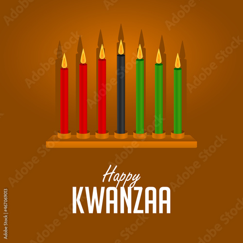 Happy kwanzaa greetings, kwanzaa festivital with candles