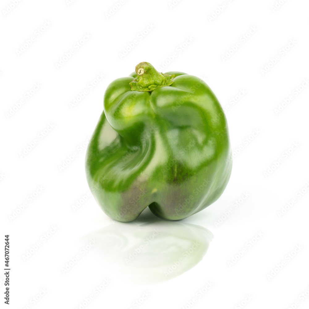 green bell pepper isolated on white background. green bell pepper isolated on white background.