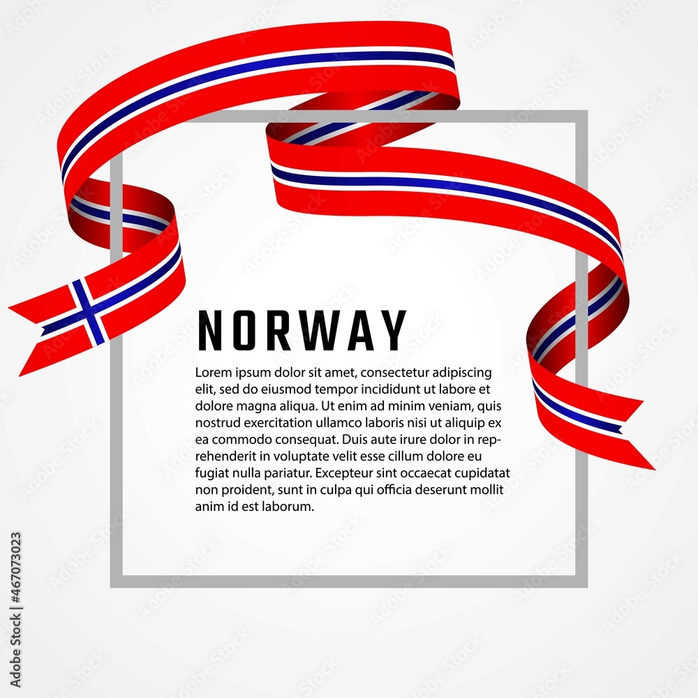 Obraz premium ribbon shape norway flag background template