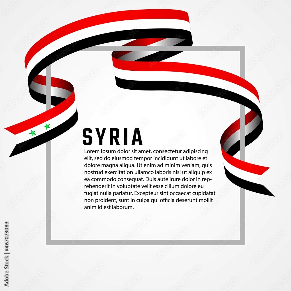 Obraz premium ribbon shape syrian flag background template