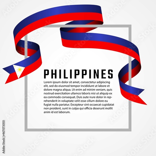 ribbon shape philippine flag background template