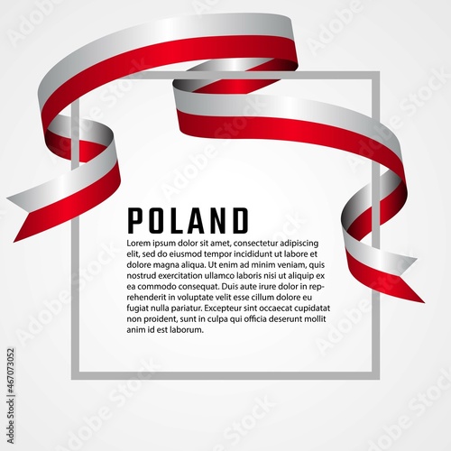 ribbon shape polish flag background template