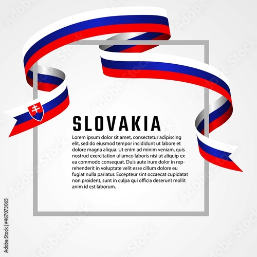 . ribbon shape slovak flag background template