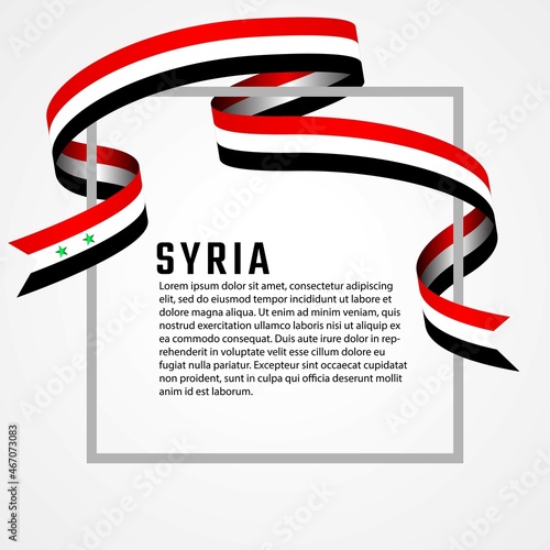 ribbon shape syrian flag background template