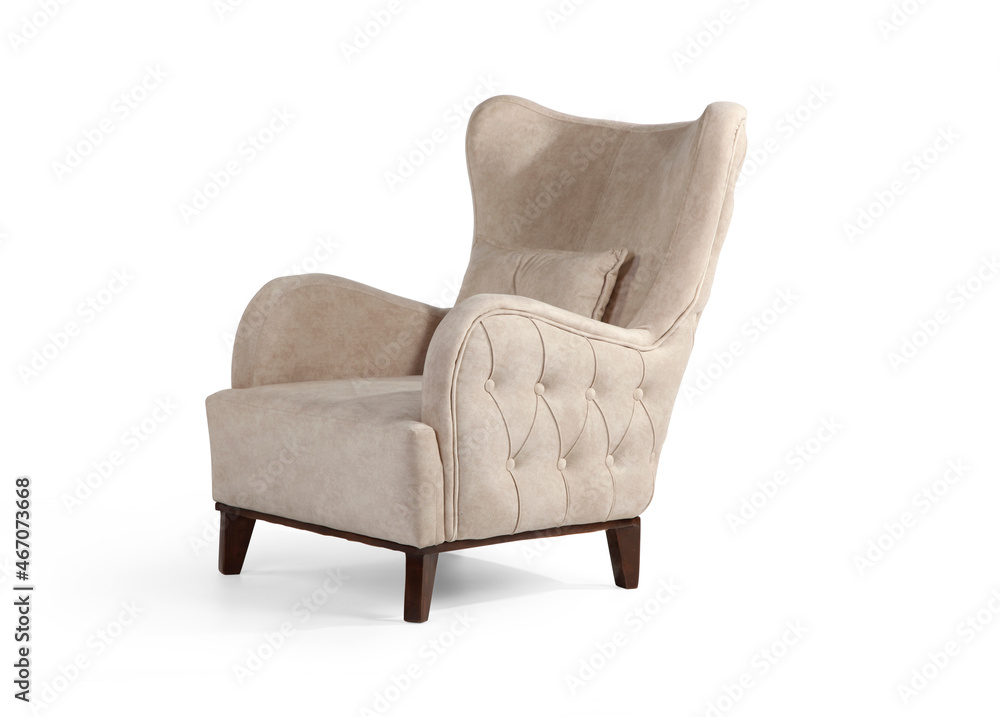 armchair isolated on a white background . corner view armchair isolated on a white background . corner view