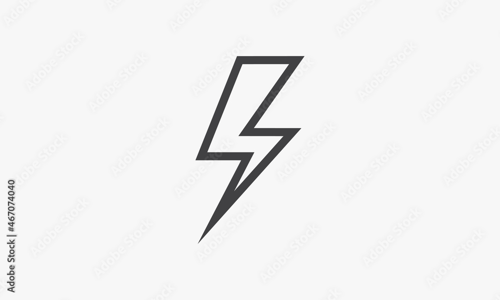 line icon lightning isolated on white background. line icon lightning isolated on white background.