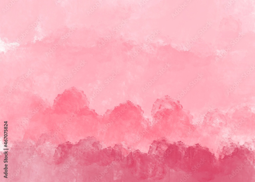 Pink watercolor abstract background with empty space. Wallpaper art.