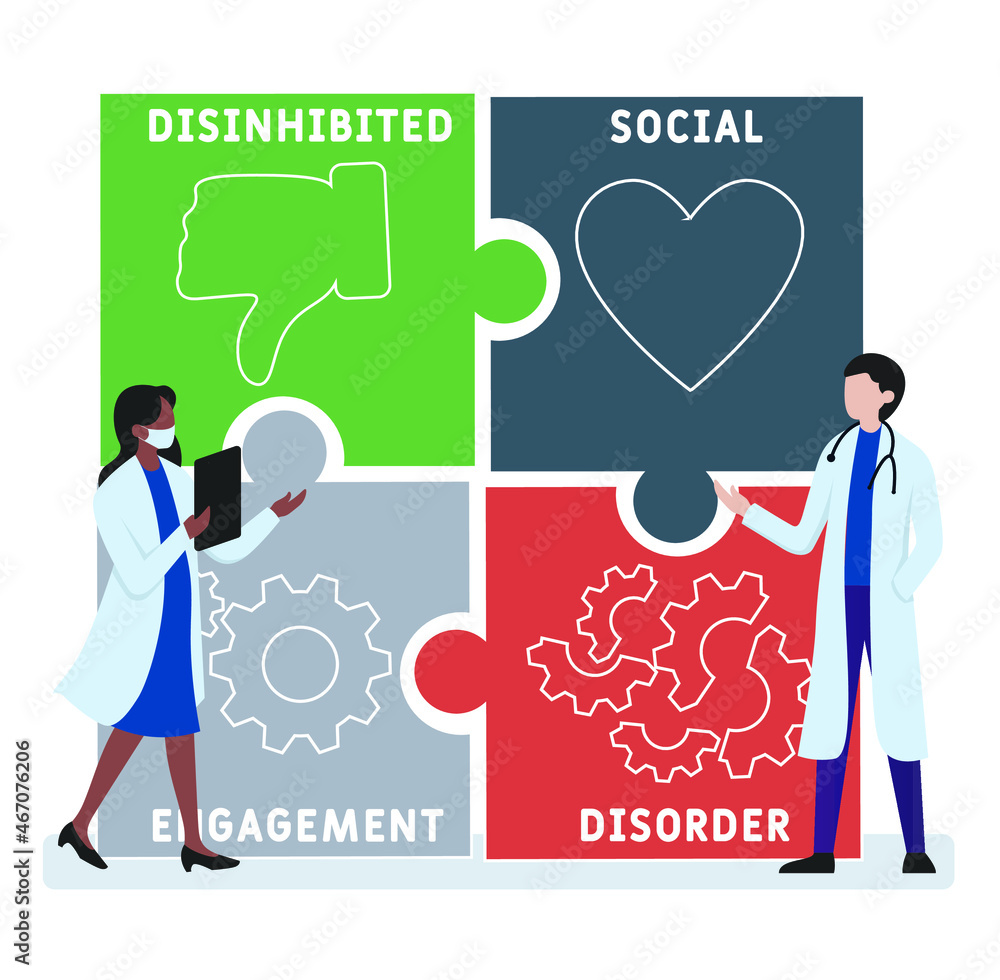 DSED - Disinhibited Social Engagement Disorder acronym. business concept background. vector illustration concept with keywords and icons. lettering illustration with icons for web banner, flyer DSED - Disinhibited Social Engagement Disorder acronym. business concept background. vector illustration concept with keywords and icons. lettering illustration with icons for web banner, flyer