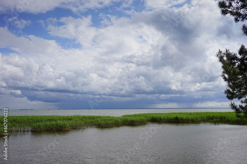 The estuary at the Curonian spit in the Kaliningrad region