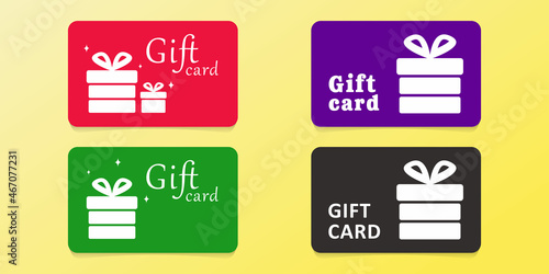 A set of gift cards with the image of gift boxes. Vector illustration.