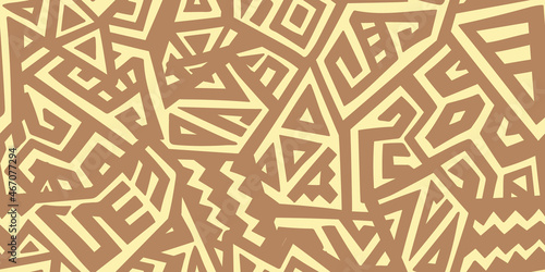 Unique Geometric Vector Seamless Pattern made in ethnic style. Aztec textile print. African traditional design. Creative boho pattern. Perfect for site backgrounds, wrapping paper and fabric design.