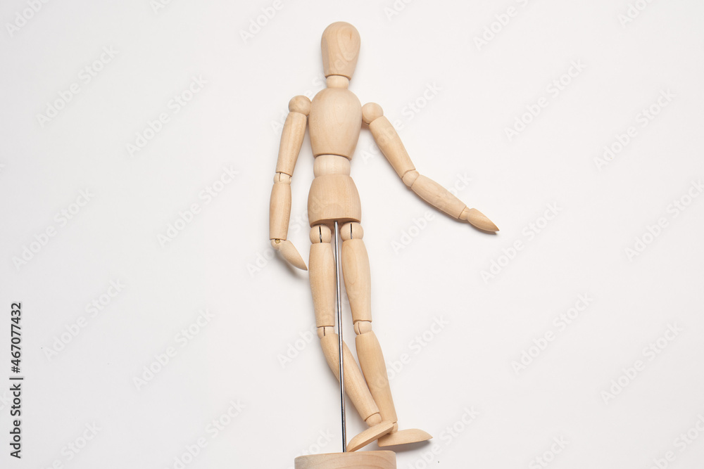 wooden mannequin object close up light background wooden mannequin object close up light background