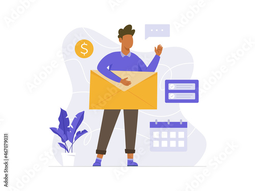 Email campaign concept illustration