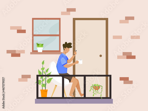 Stay at home concept illustration