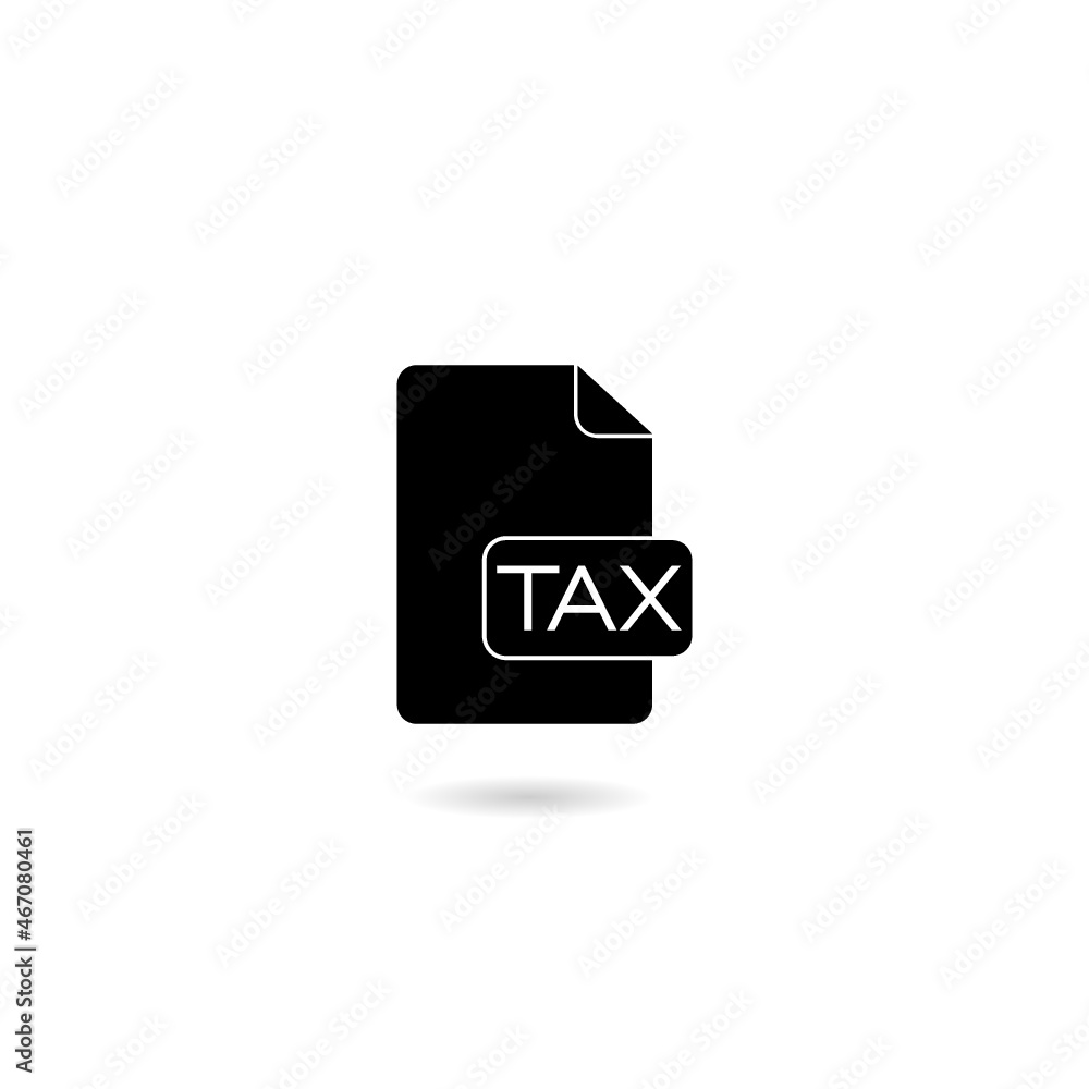 Tax icon with shadow isolated on white background Tax icon with shadow isolated on white background