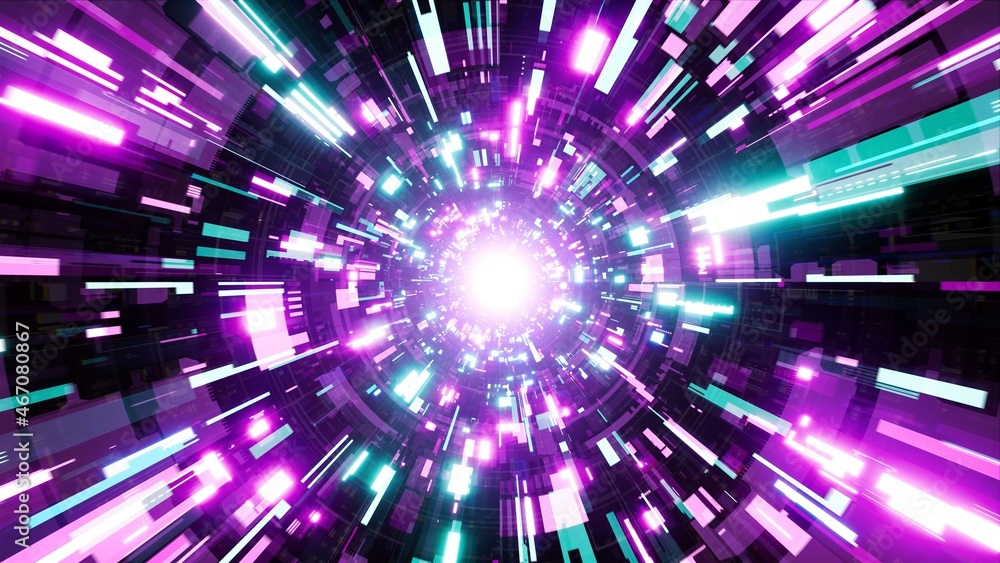 Cyber Punk Technology Pattern Light Tunnel Cyber Punk Technology Pattern Light Tunnel