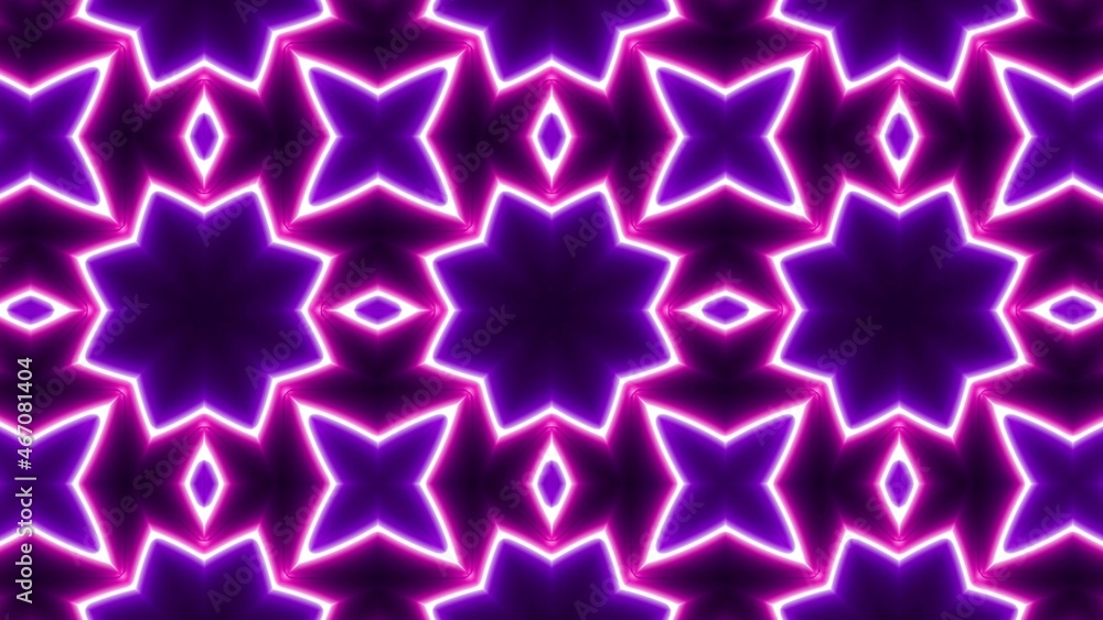 Multiple Geometric Flower Shape Purple Kaleidoscope Pattern Tile Background Multiple Geometric Flower Shape Purple Kaleidoscope Pattern Tile Background