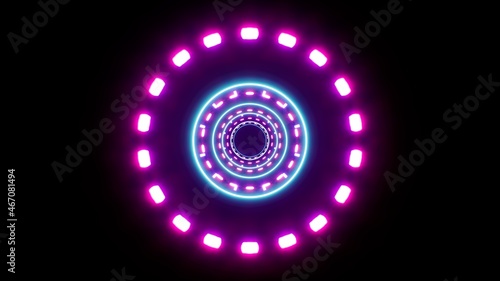 Glow Circular Neon Lamp Overlay Background