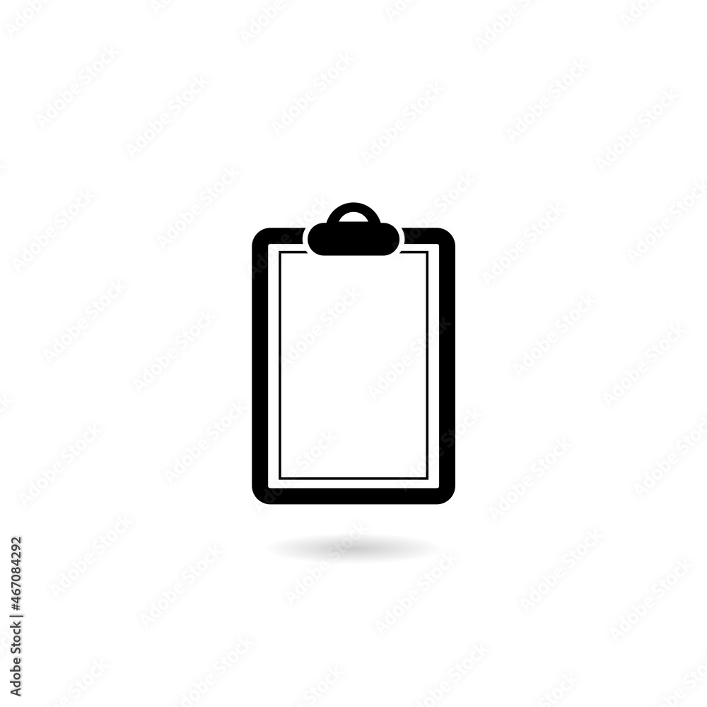 Clipboard icon with shadow isolated on white background Clipboard icon with shadow isolated on white background