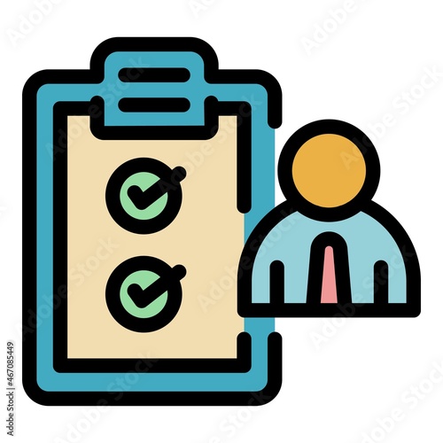 Outsource to do list icon. Outline outsource to do list vector icon color flat isolated