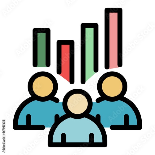 Outsource teamwork icon. Outline outsource teamwork vector icon color flat isolated
