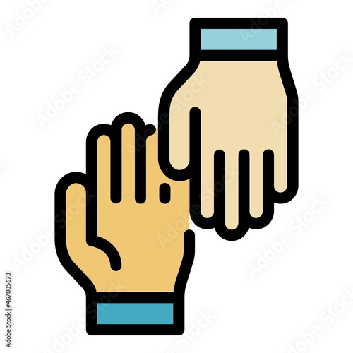 Outsource helping icon. Outline outsource helping vector icon color flat isolated