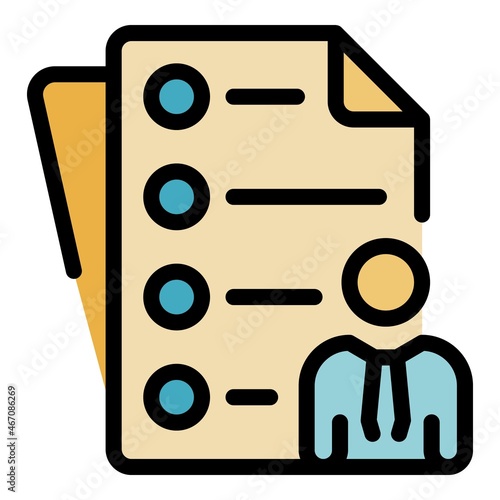 Outsource business papers icon. Outline outsource business papers vector icon color flat isolated