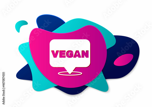 Color Vegan food diet icon isolated Color background. Organic, bio, eco symbol. Vegan, no meat, lactose free, healthy, fresh and nonviolent food. Abstract banner with liquid shapes. Vector