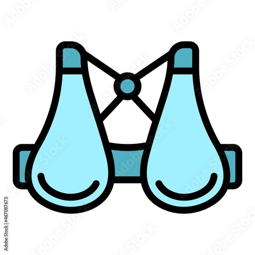 Breast pump modern bra icon. Outline breast pump modern bra vector icon color flat isolated