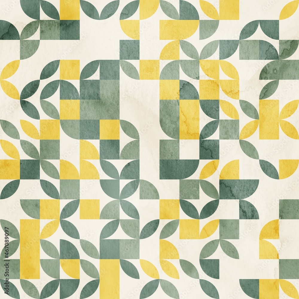 Seamless mid century retro watercolor geometric surface pattern design for print. High quality illustration. Aesthetic watercolor paint contemporary pastel collage composition. Subtle elegant design. Seamless mid century retro watercolor geometric surface pattern design for print. High quality illustration. Aesthetic watercolor paint contemporary pastel collage composition. Subtle elegant design.